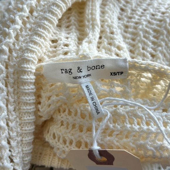 Rag and Bone Miley Hoodie Open Knit Sweater Pointelle Zip Front Sz XS NEW - Picture 11 of 13